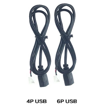 2vnt 4Pin+6Pin Jungtis, USB kabelis, Automobilio Radijas Stereo 75cm USB Kabelis USB Adapteris